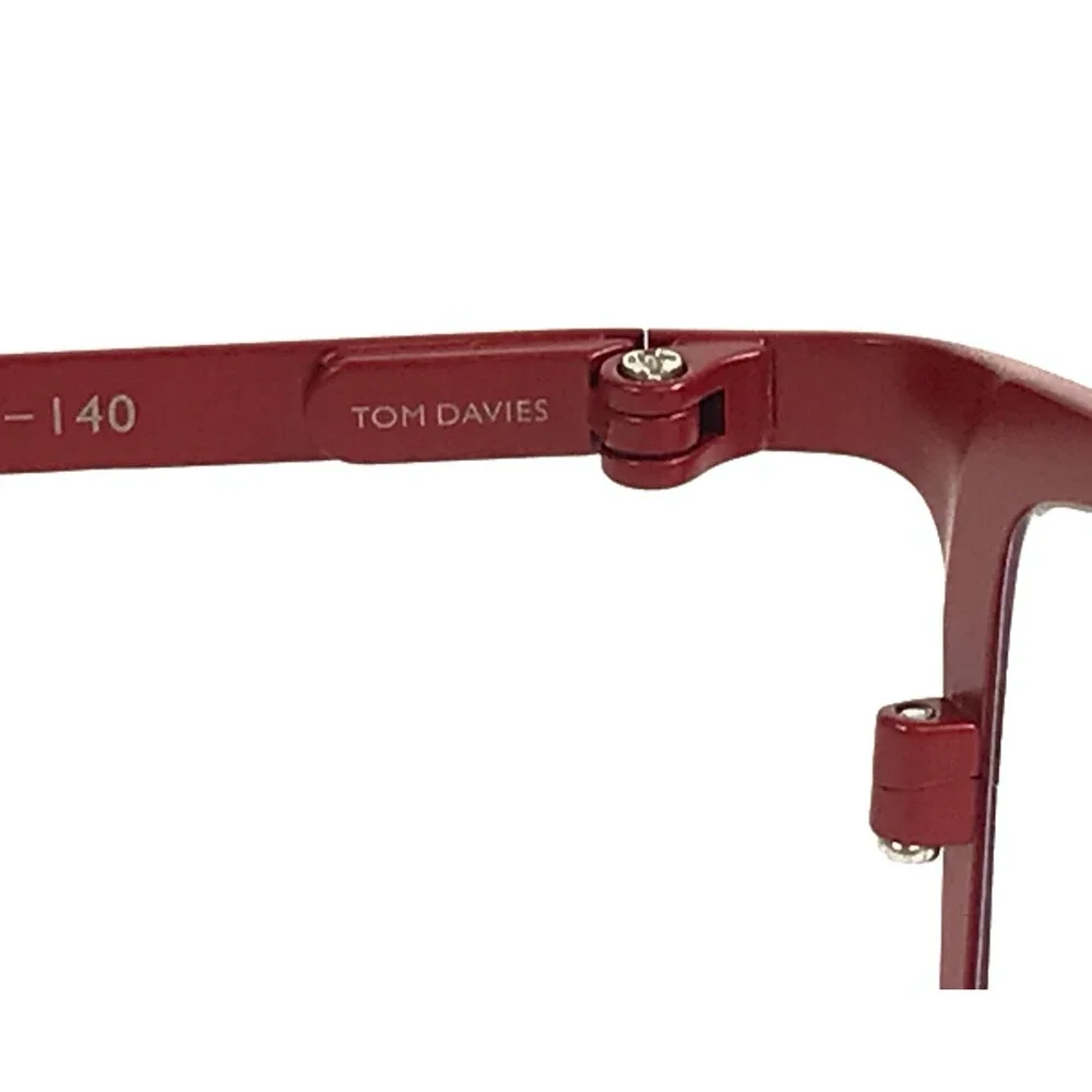 Tom Davies Eyeglasses Frames TD770 Col. 2322 Matte Red Rectangle 55-16-140